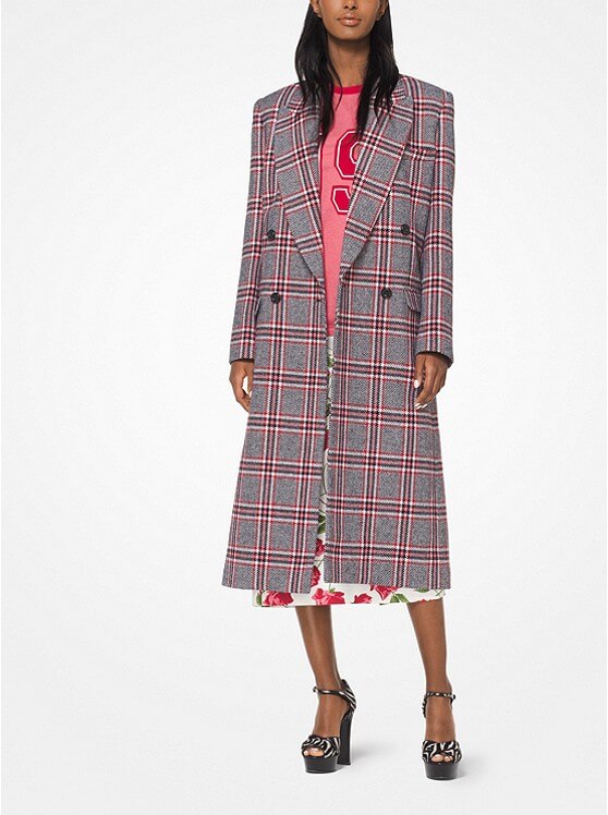 Abrigo Chesterfield de Michael Kors en lana y de cuadros