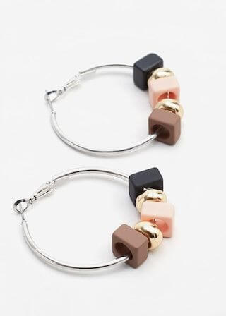 pendientes de aro con cuentas de colores