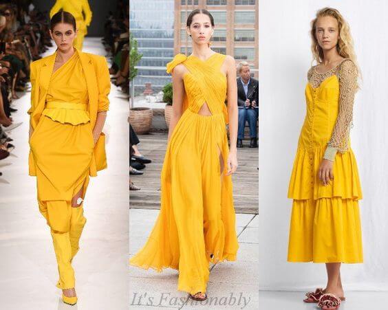 El Aspen Gold en varios outfits de pasarela.