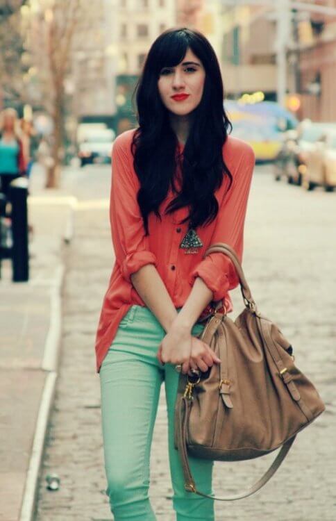 Coral y mint
