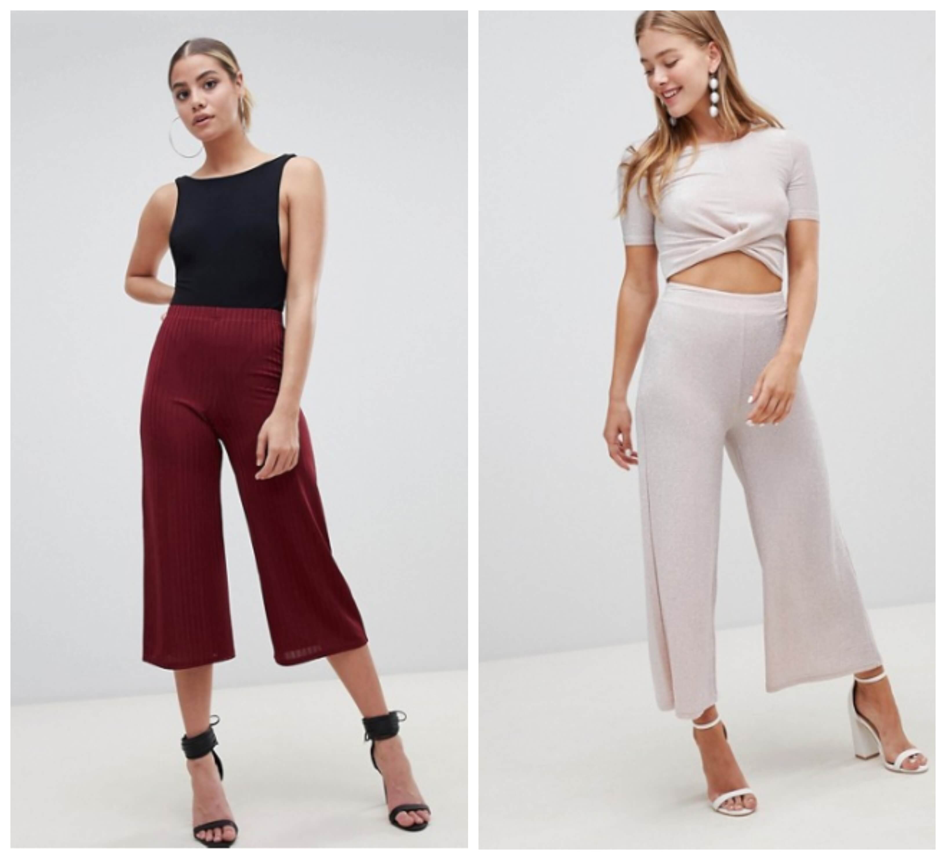Looks de pantalón culotte con crop tops.