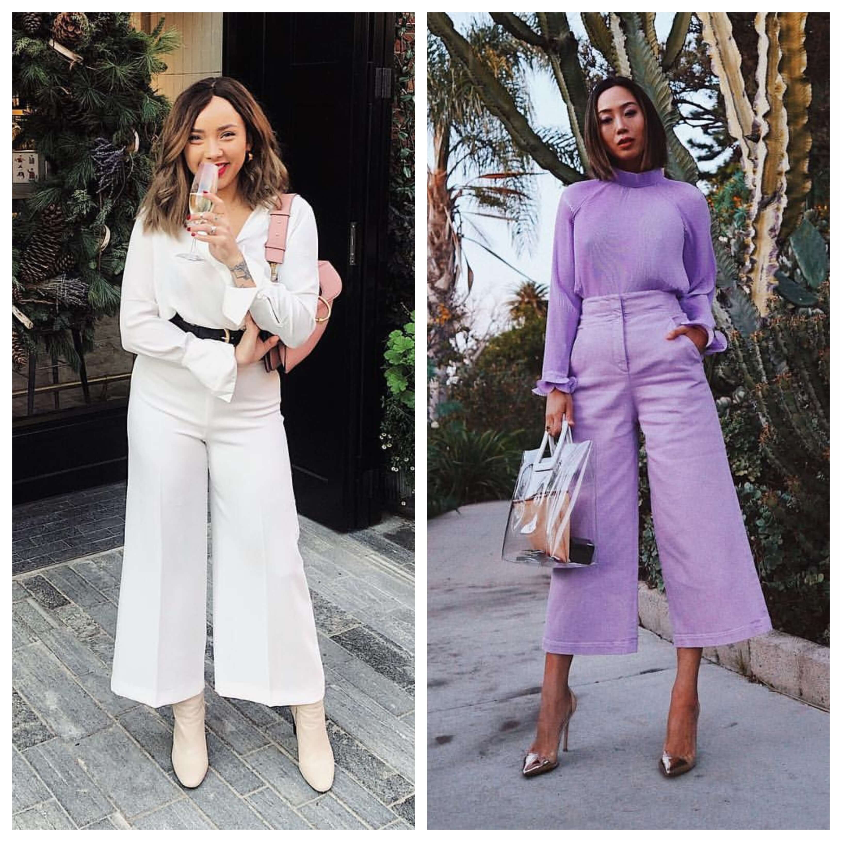 Looks monocromáticos con culottes.