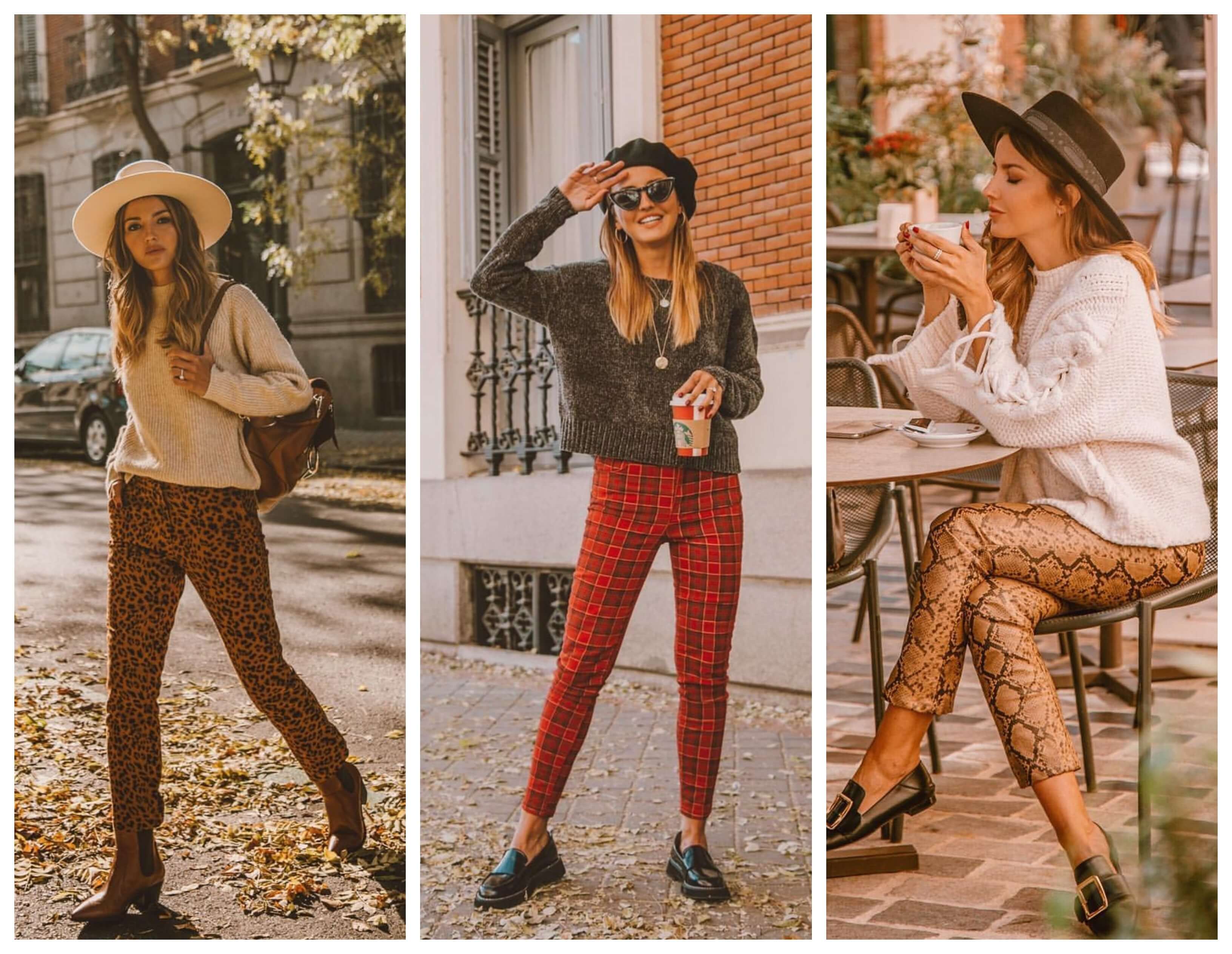 Look con pantalones estampados.