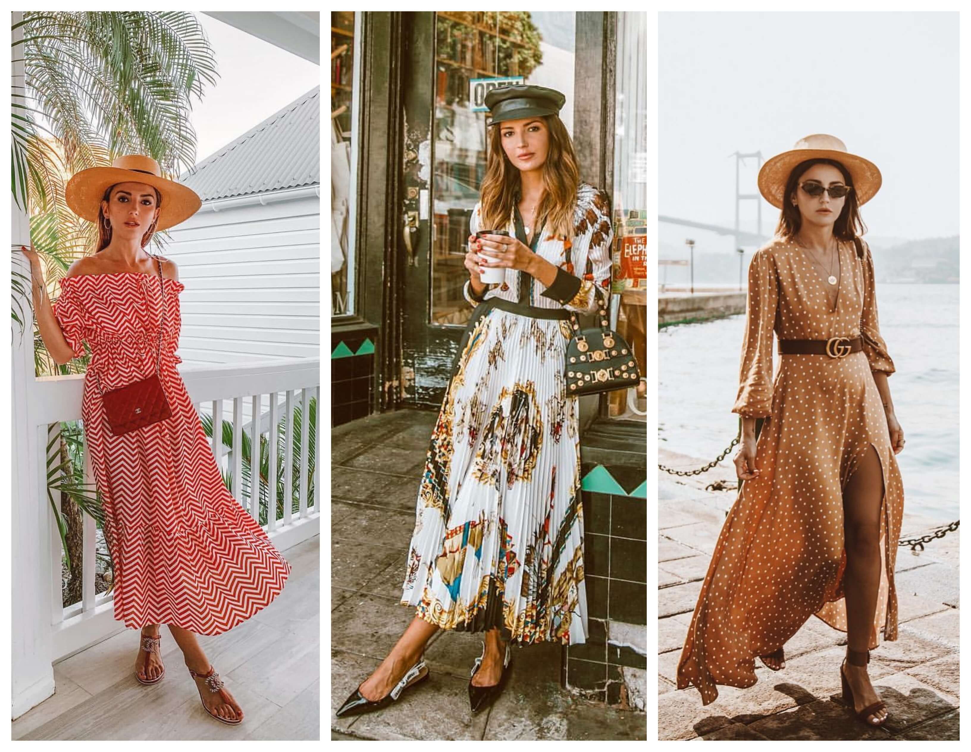 Look con vestidos con aires bohemios.