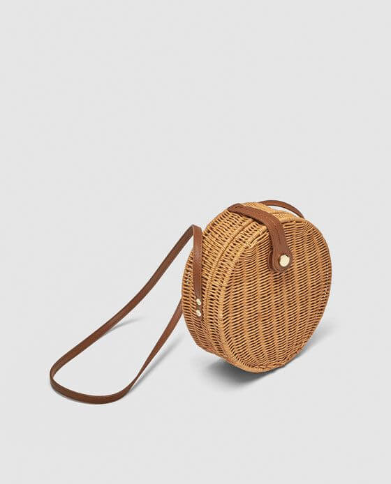 mini bandolera de rafia circular