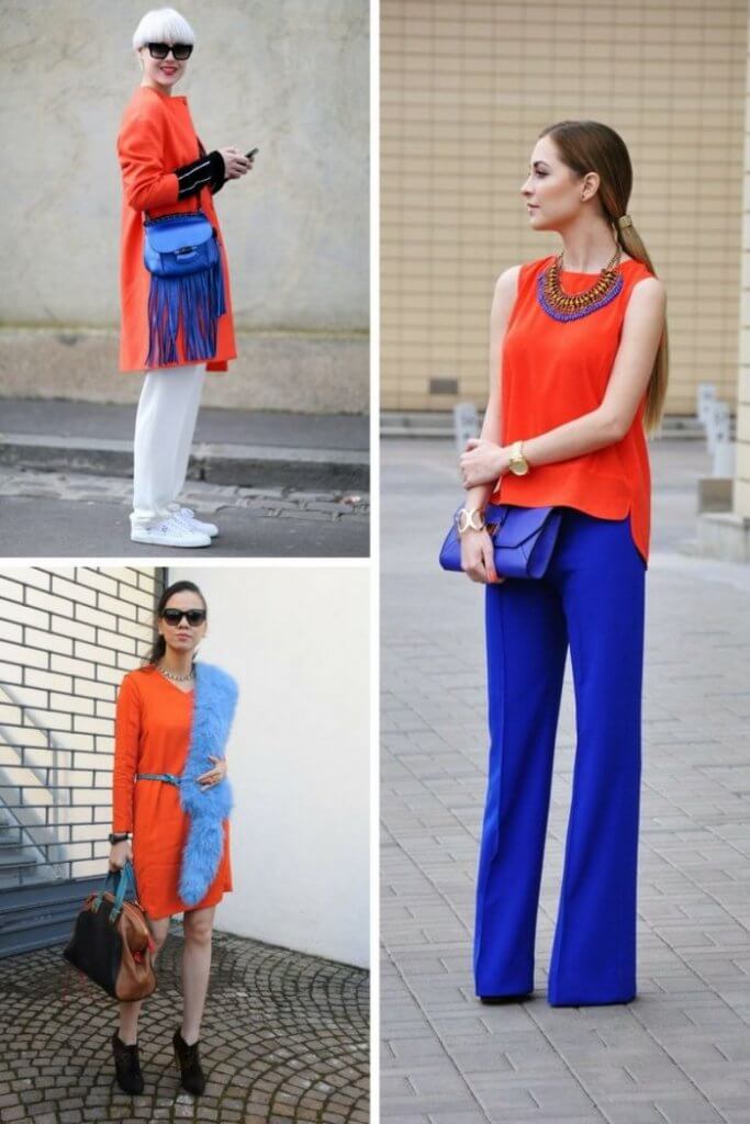 Naranja y azul