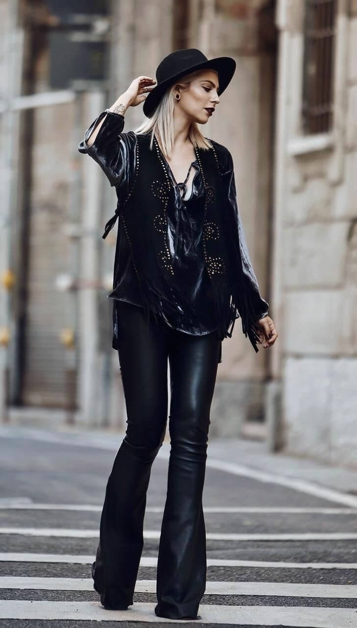 Total black look estilo nu grunge.