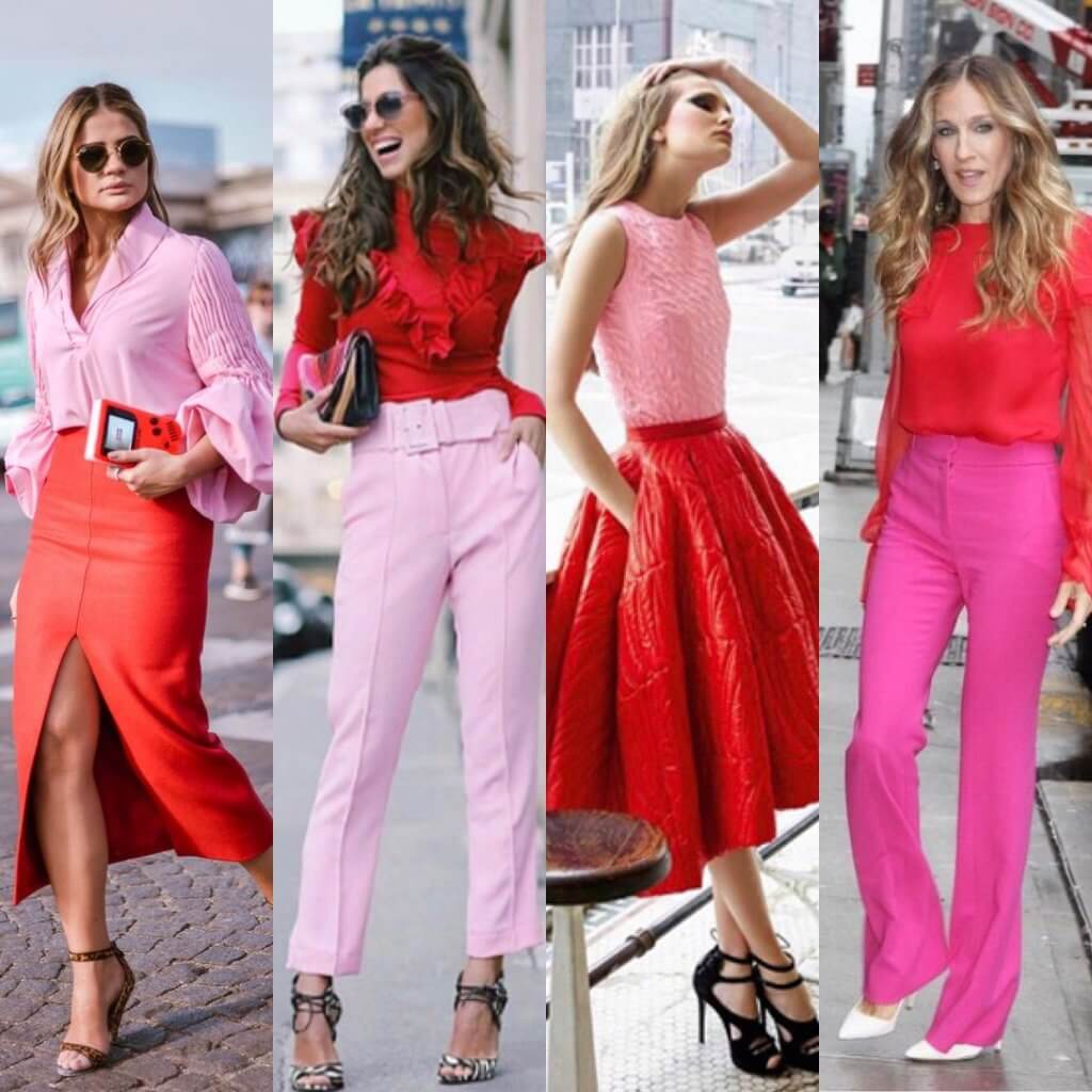 Rosa y rojo