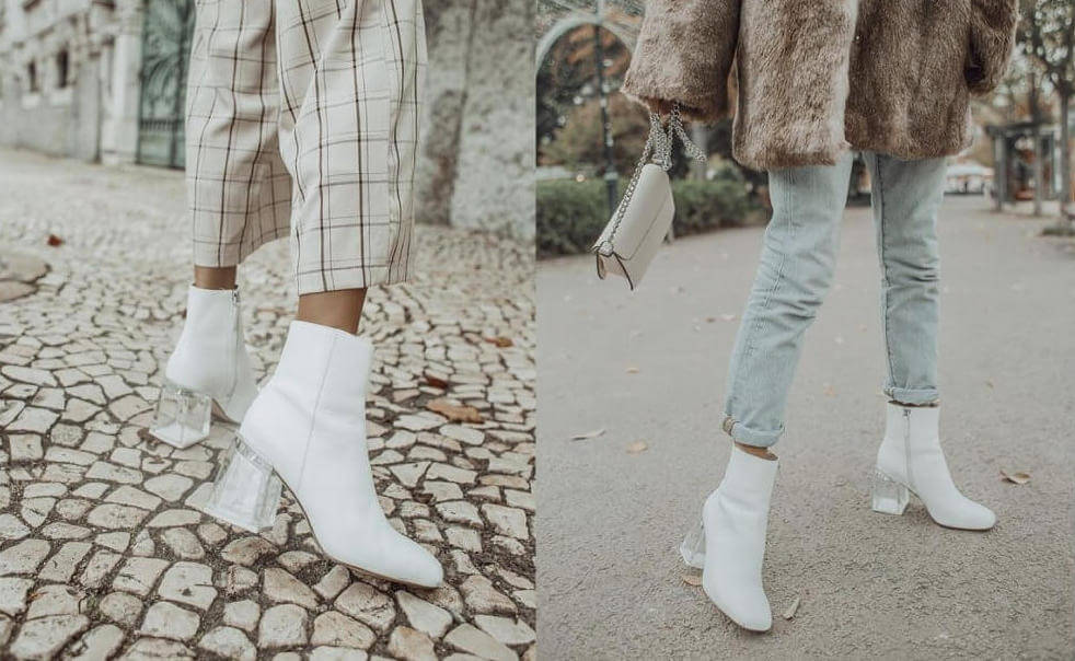 Sofía Reis con botines blancos.