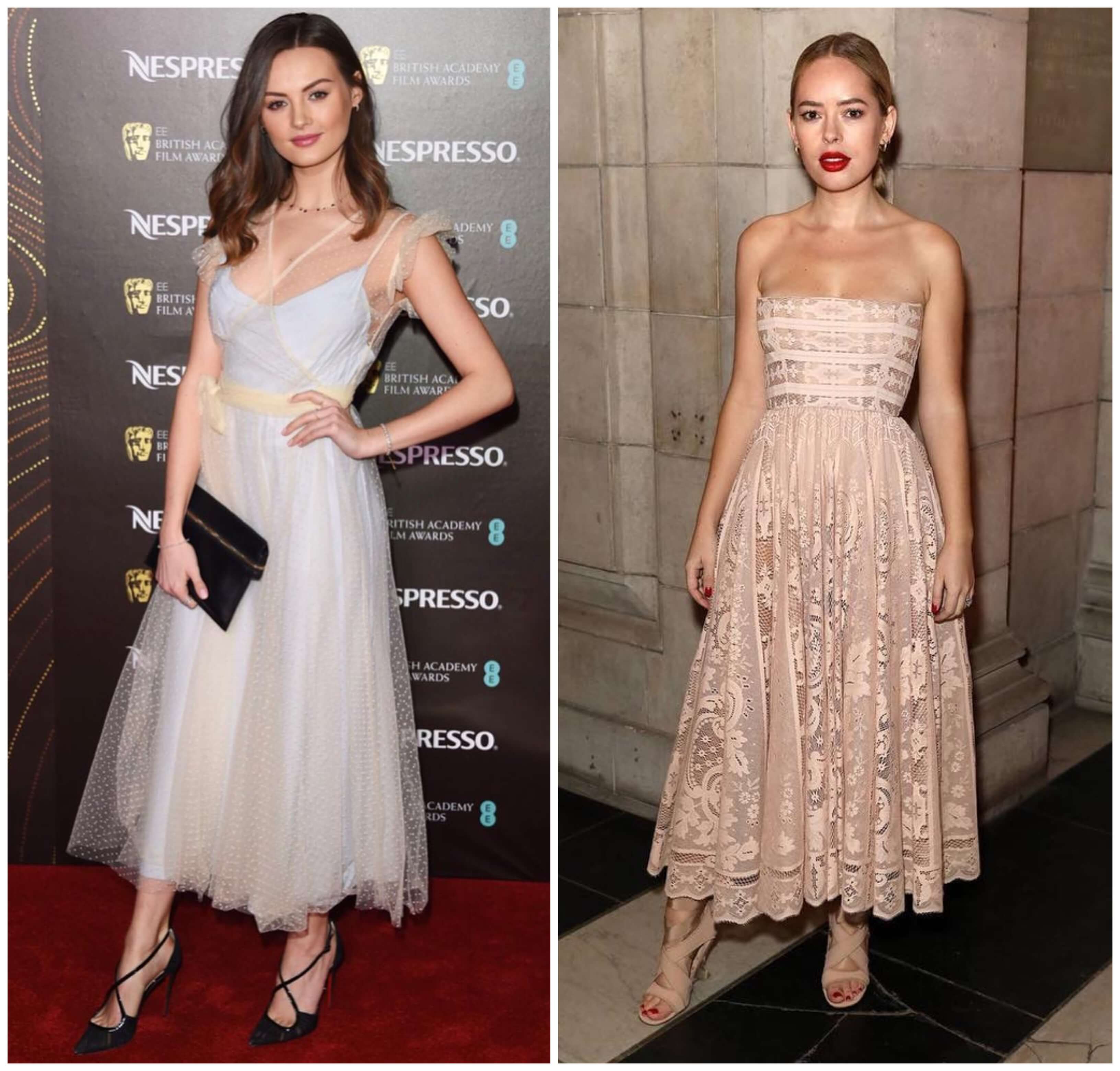 Vestidos en tonos neutros con un code dress de etiqueta.