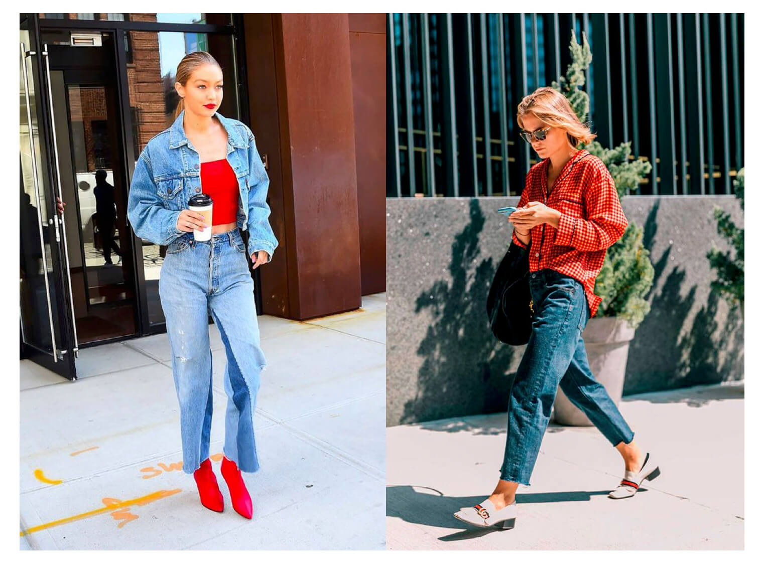 Looks rojo + jeans
