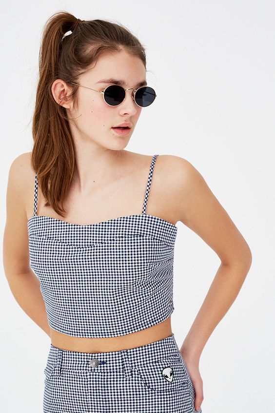 Tendencia de estampado de cuadros vichy.