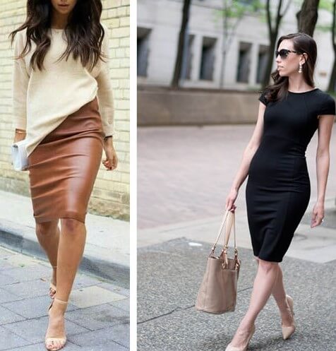 Falda y vestido lápiz