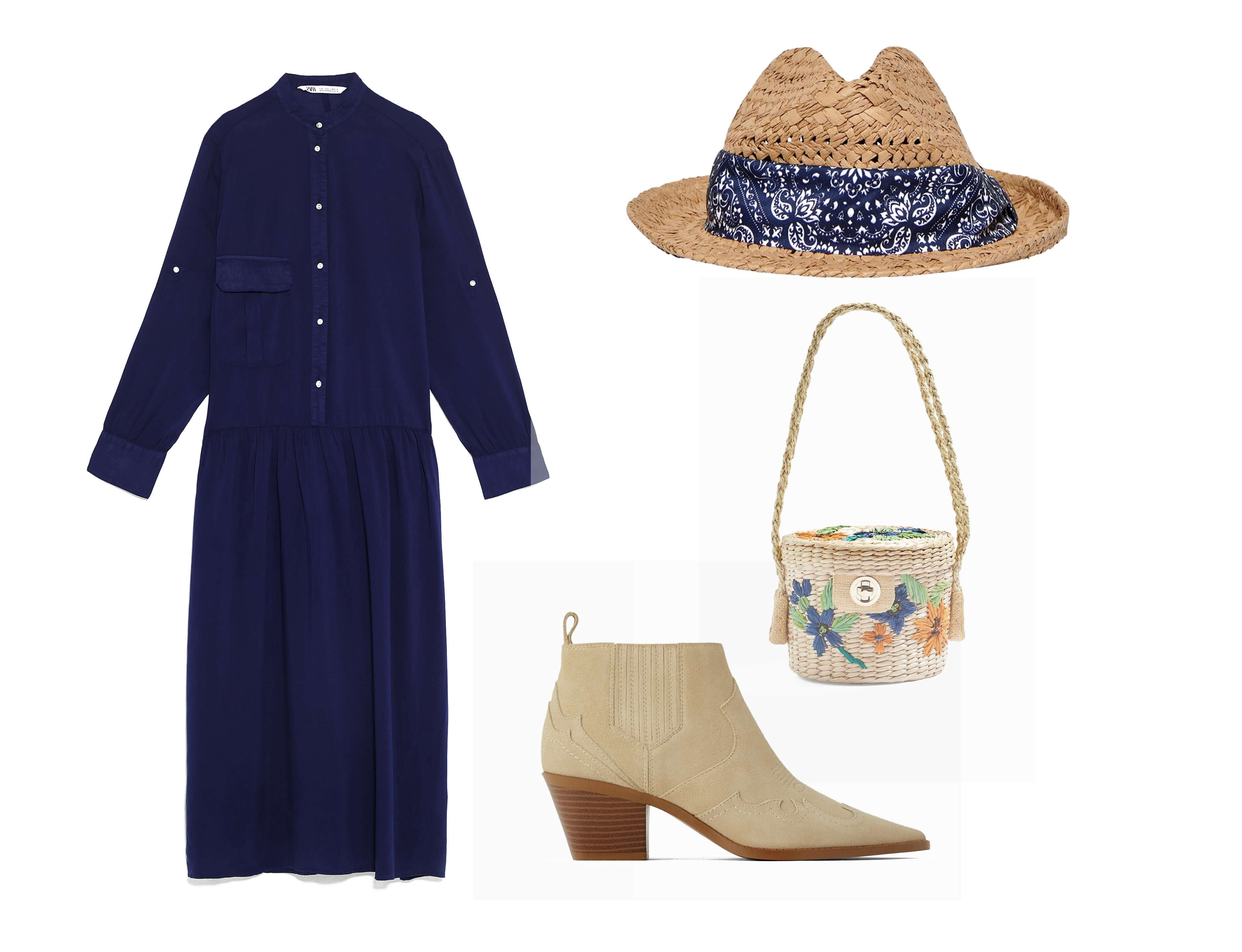 3er look para mujer de 30 años de vestido y botines.