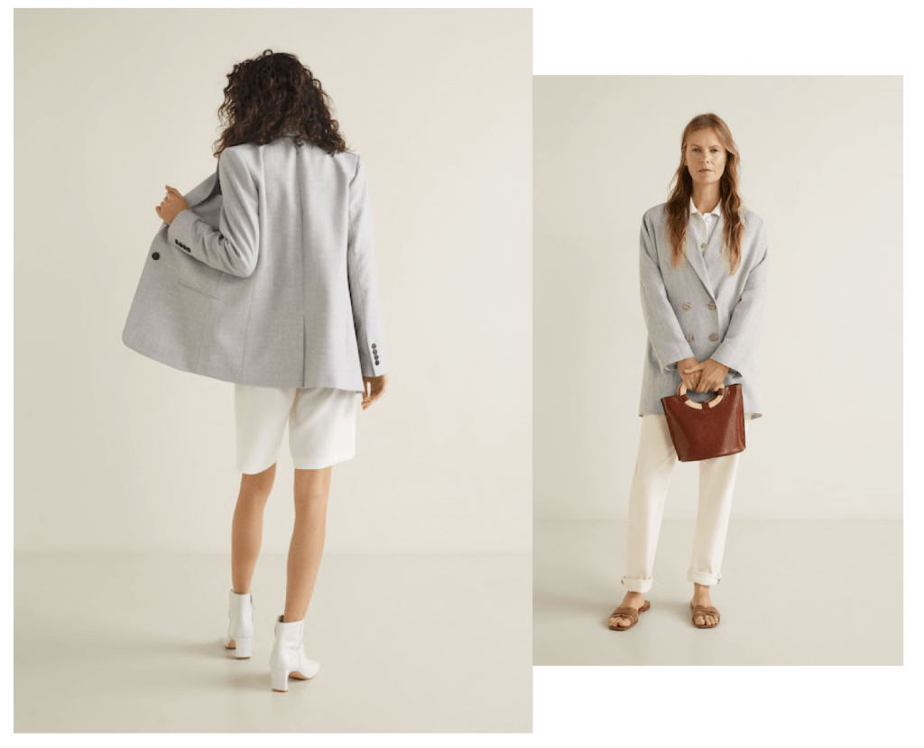 Looks total white con americana gris