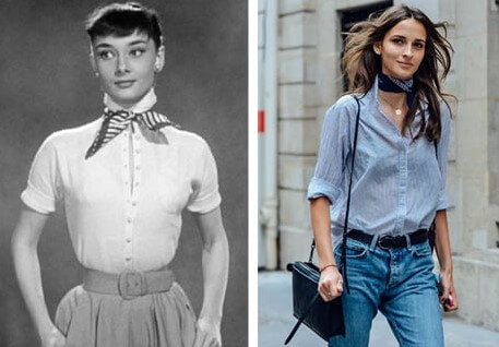 Pañuelos atados al cuello.