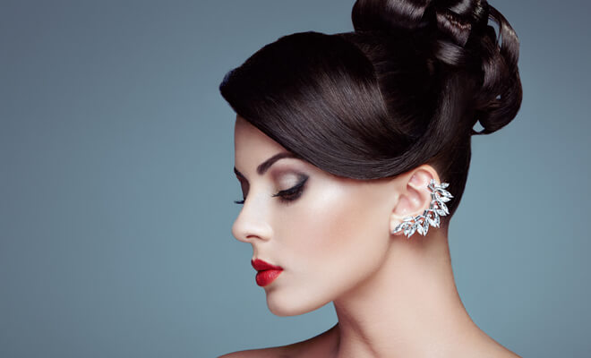 Pendientes grandes con recogido