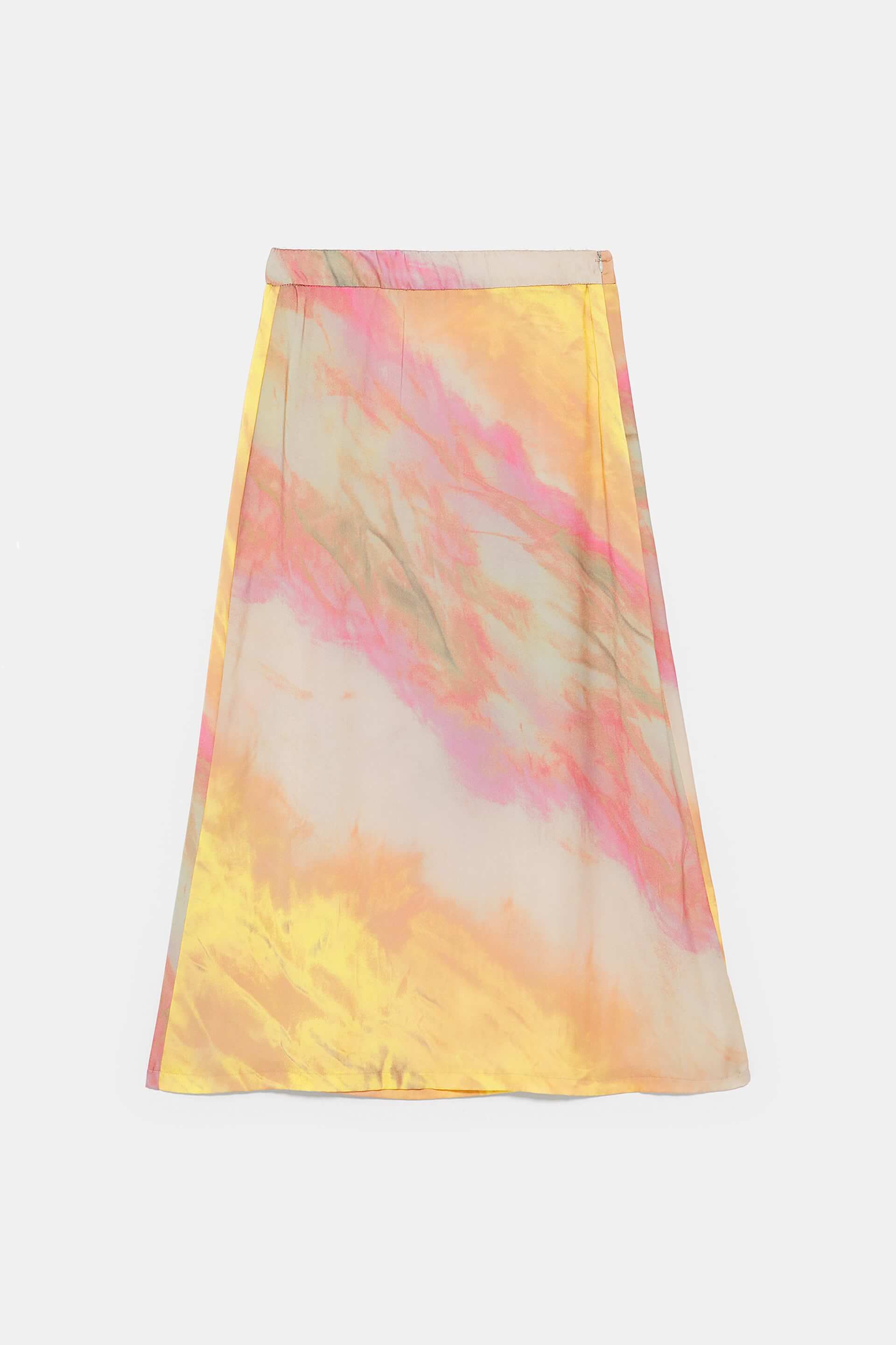 Falda de Zara con colores del atardecer.